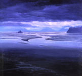 Little Mummy Island Twilight Alaskan Landscape Painting by David Rosenthal